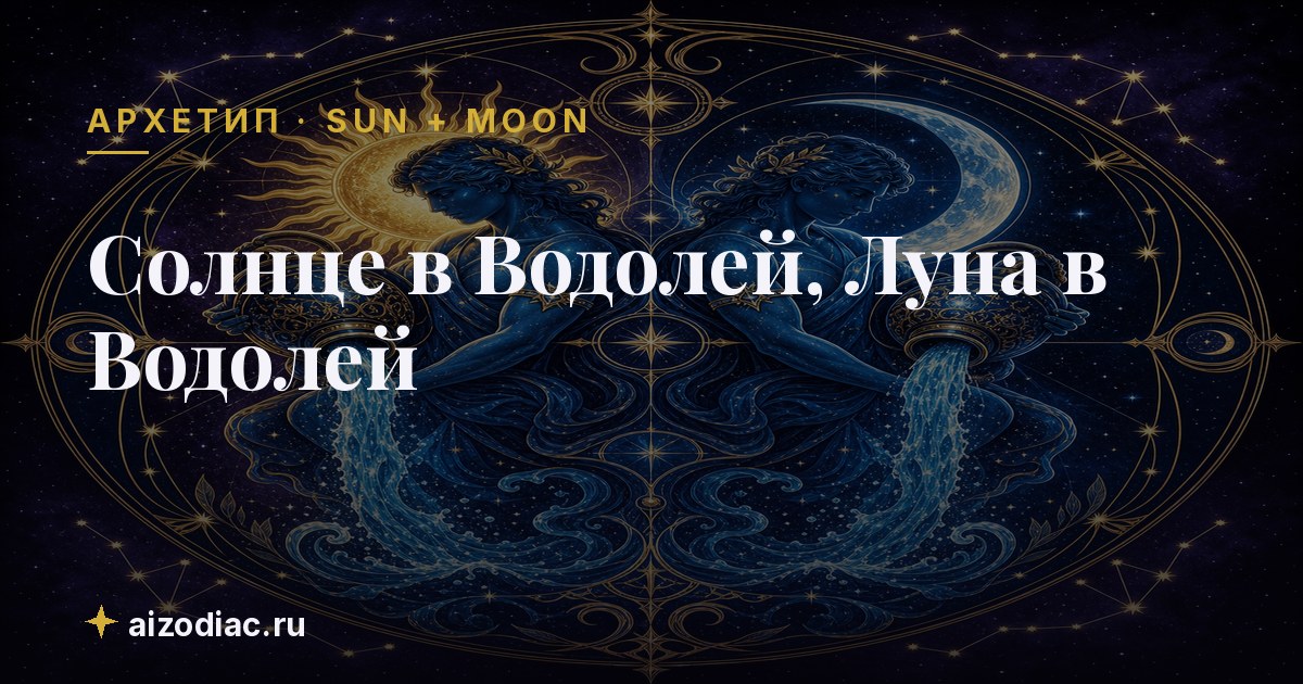 Солнце в Водолей, Луна в Водолей — характер, любовь, работа