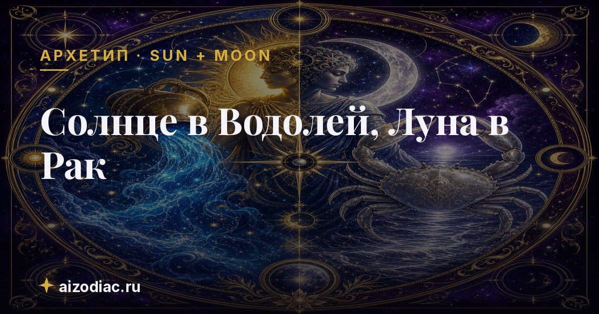 Солнце в Водолей, Луна в Рак — характер, любовь, работа