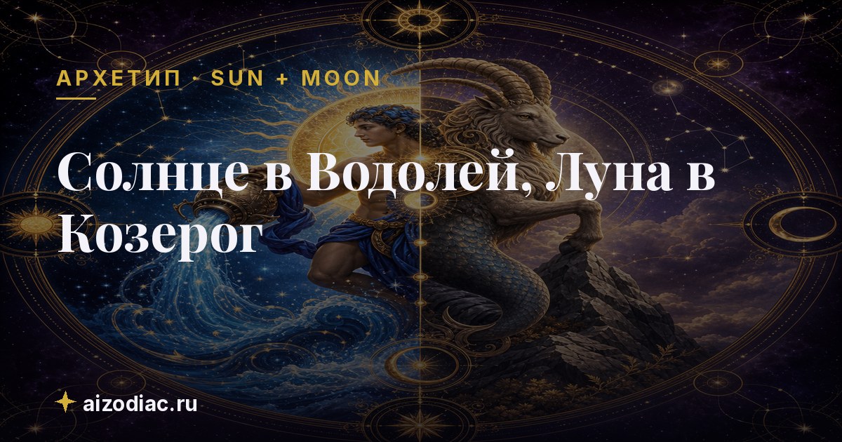 Солнце в Водолей, Луна в Козерог — характер, любовь, работа