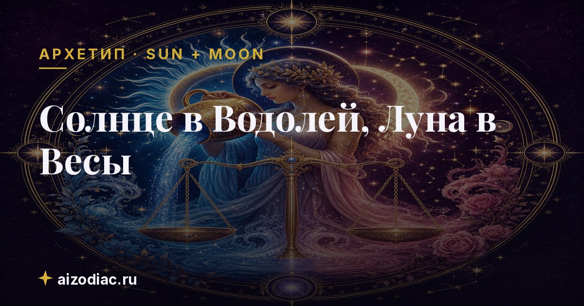 Солнце в Водолей, Луна в Весы — характер, любовь, работа