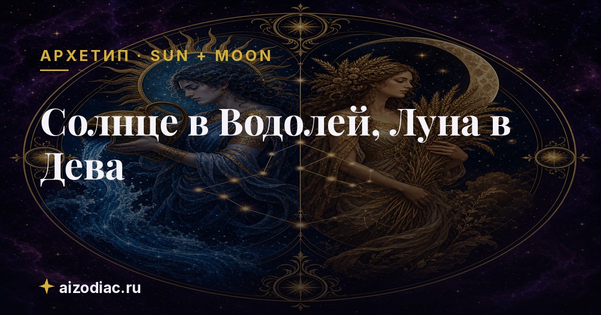 Солнце в Водолей, Луна в Дева — характер, любовь, работа