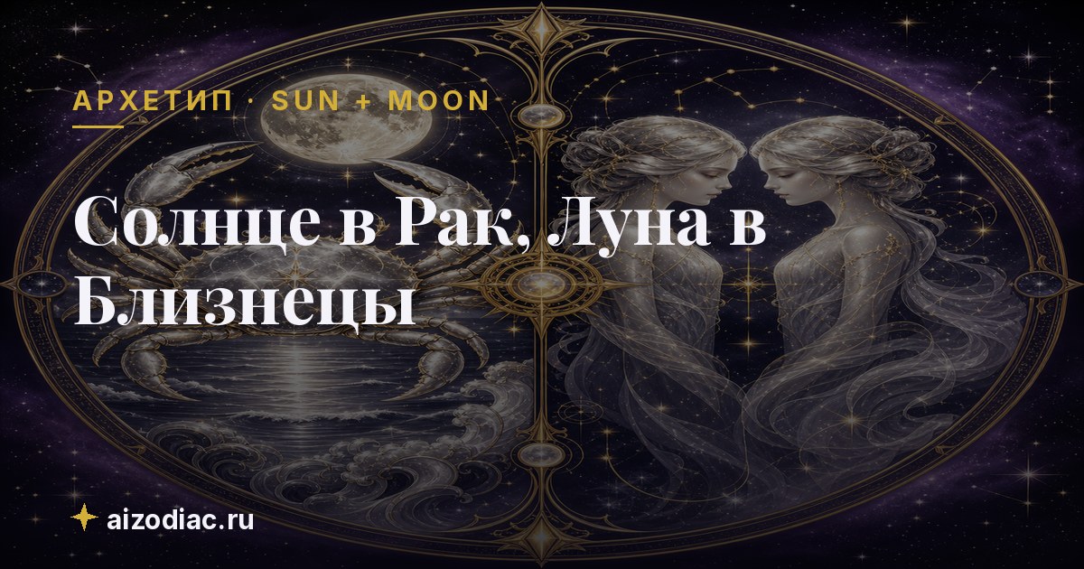 Солнце в Рак, Луна в Близнецы — характер, любовь, работа