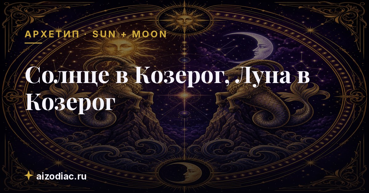 Солнце в Козерог, Луна в Козерог — характер, любовь, работа