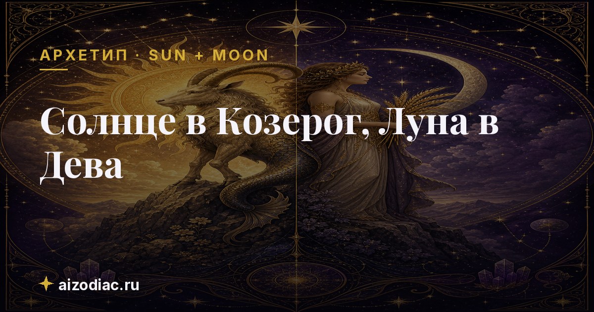 Солнце в Козерог, Луна в Дева — характер, любовь, работа