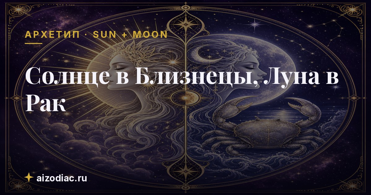 Солнце в Близнецы, Луна в Рак — характер, любовь, работа