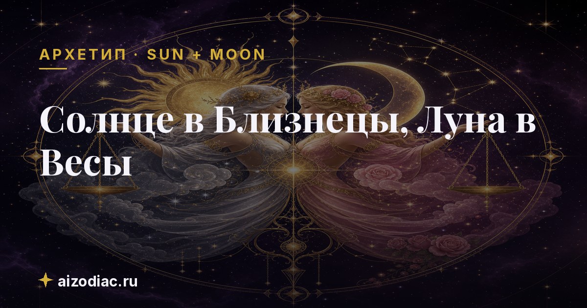 Солнце в Близнецы, Луна в Весы — характер, любовь, работа