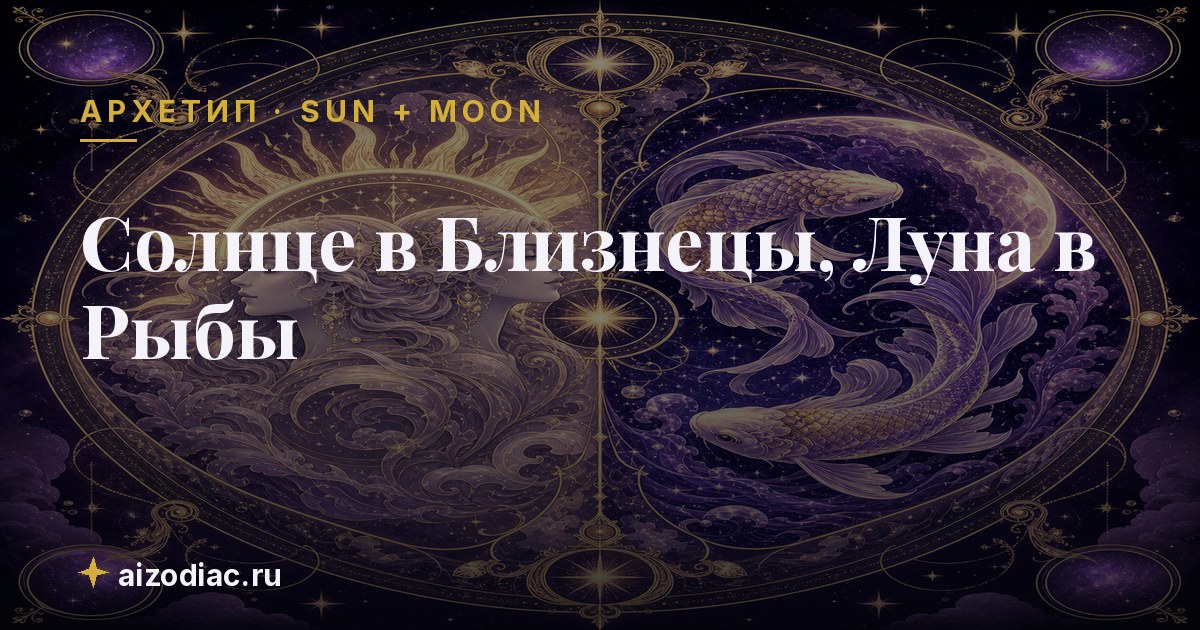 Солнце в Близнецы, Луна в Рыбы — характер, любовь, работа