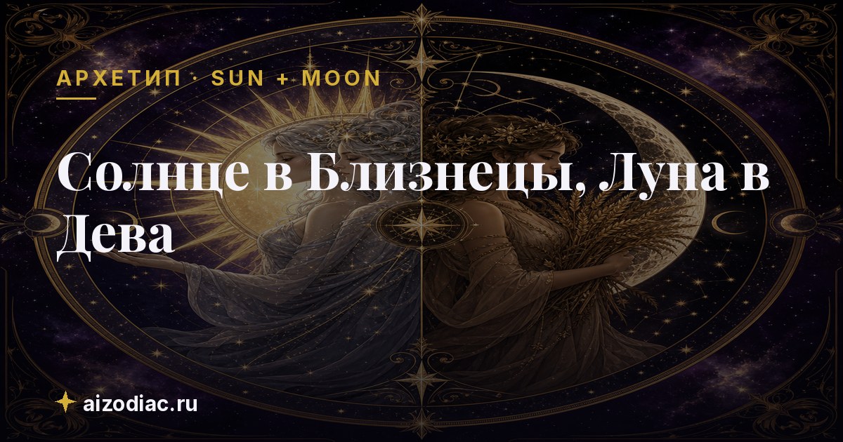 Солнце в Близнецы, Луна в Дева — характер, любовь, работа