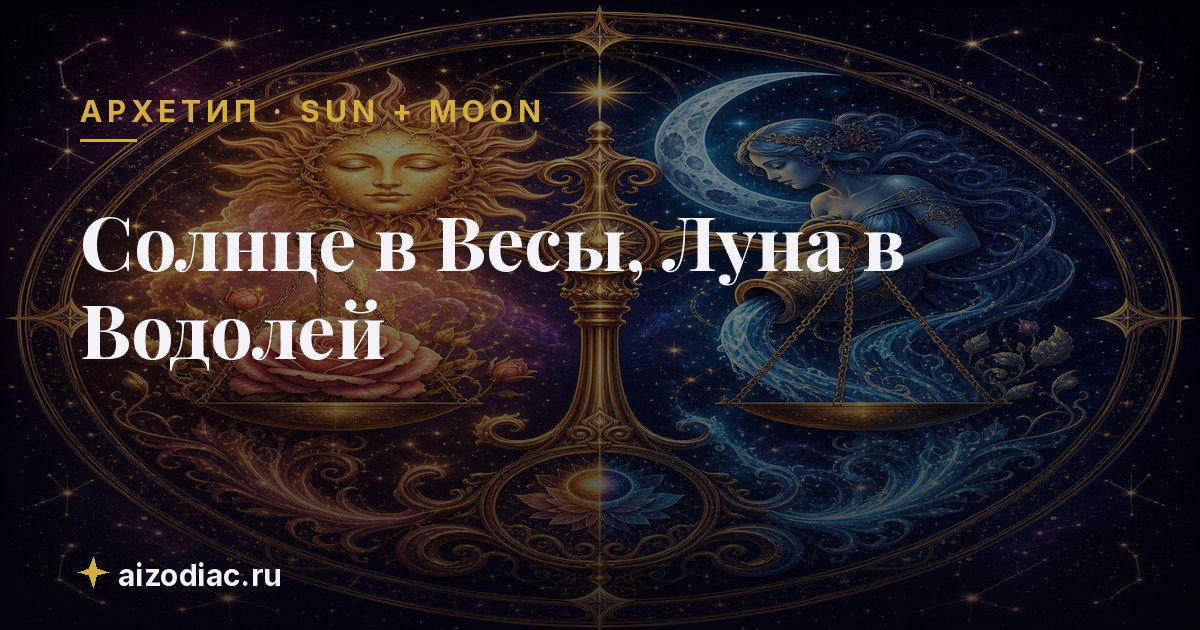 Солнце в Весы, Луна в Водолей — характер, любовь, работа