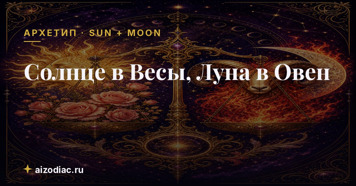 Солнце в Весы, Луна в Овен — характер, любовь, работа