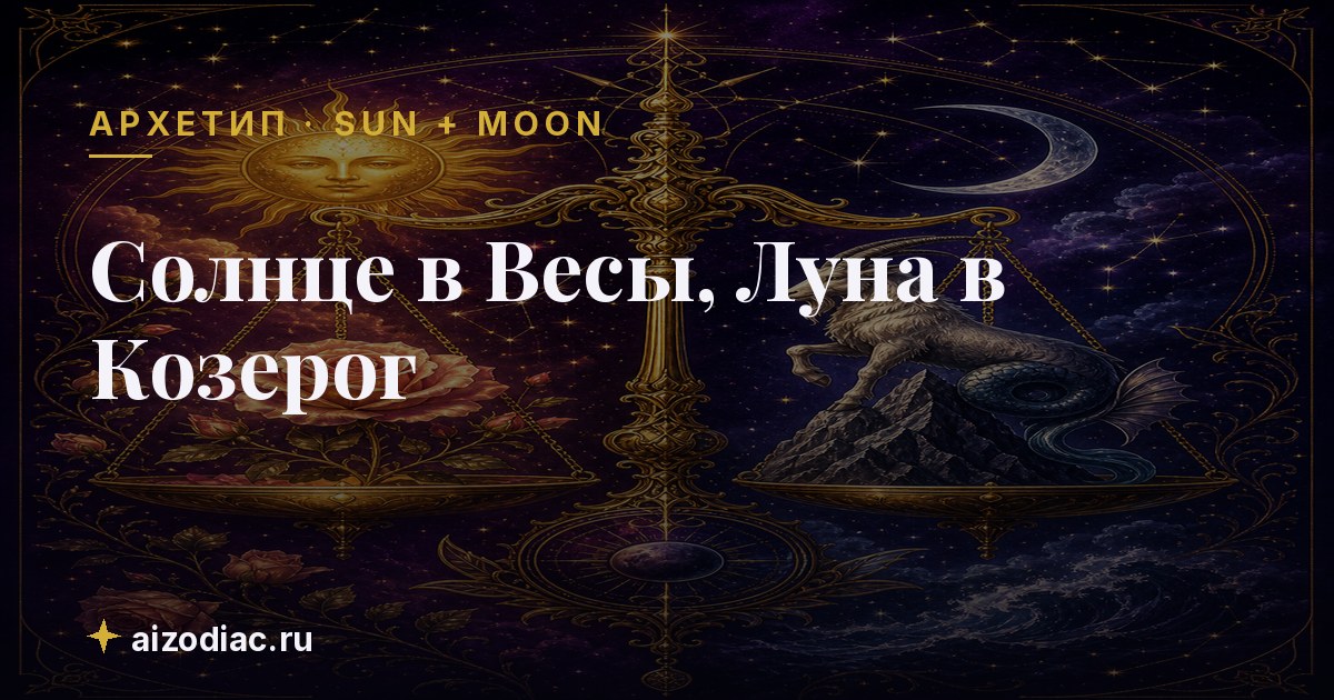 Солнце в Весы, Луна в Козерог — характер, любовь, работа