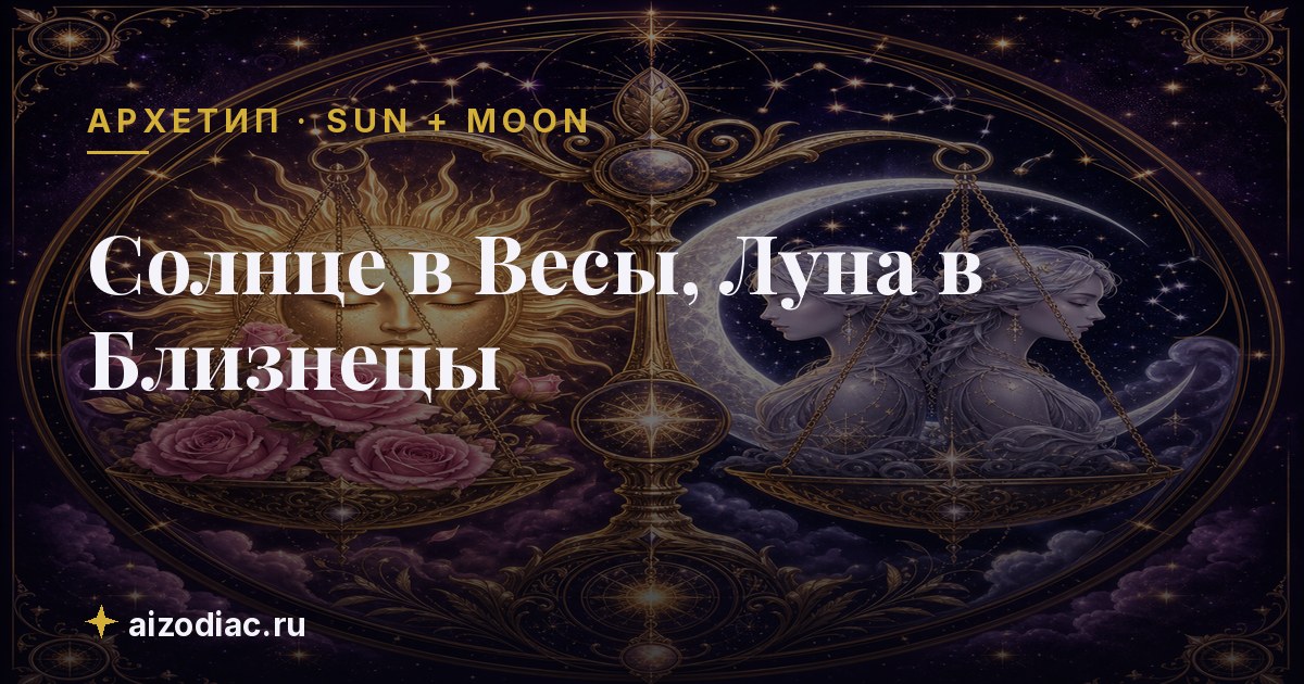 Солнце в Весы, Луна в Близнецы — характер, любовь, работа