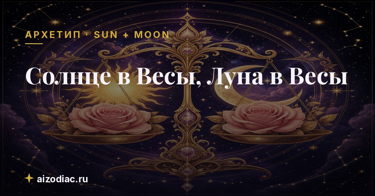 Солнце в Весы, Луна в Весы — характер, любовь, работа