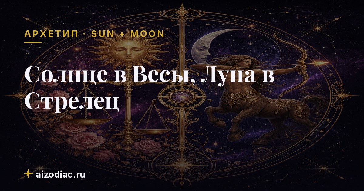 Солнце в Весы, Луна в Стрелец — характер, любовь, работа