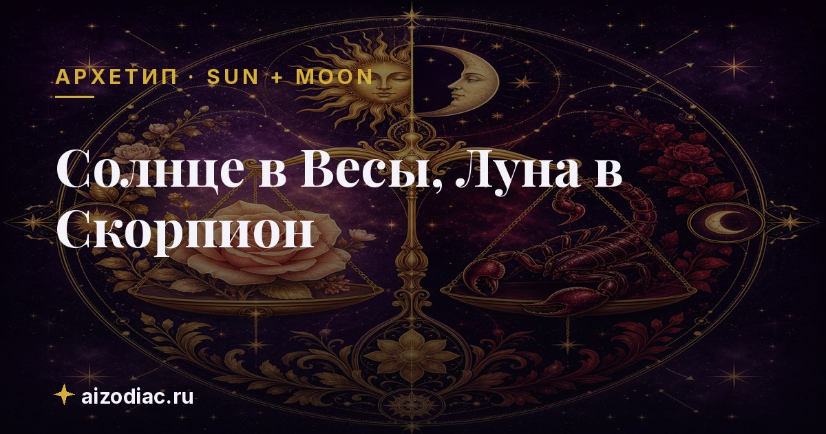 Солнце в Весы, Луна в Скорпион — характер, любовь, работа