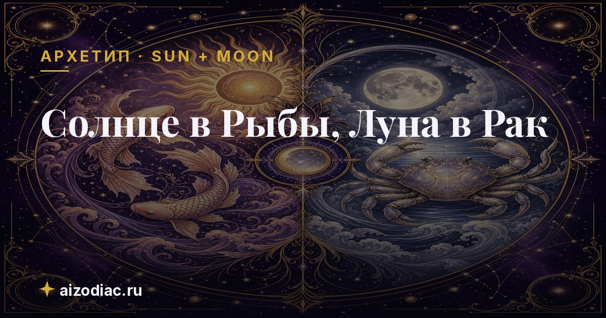 Солнце в Рыбы, Луна в Рак — характер, любовь, работа