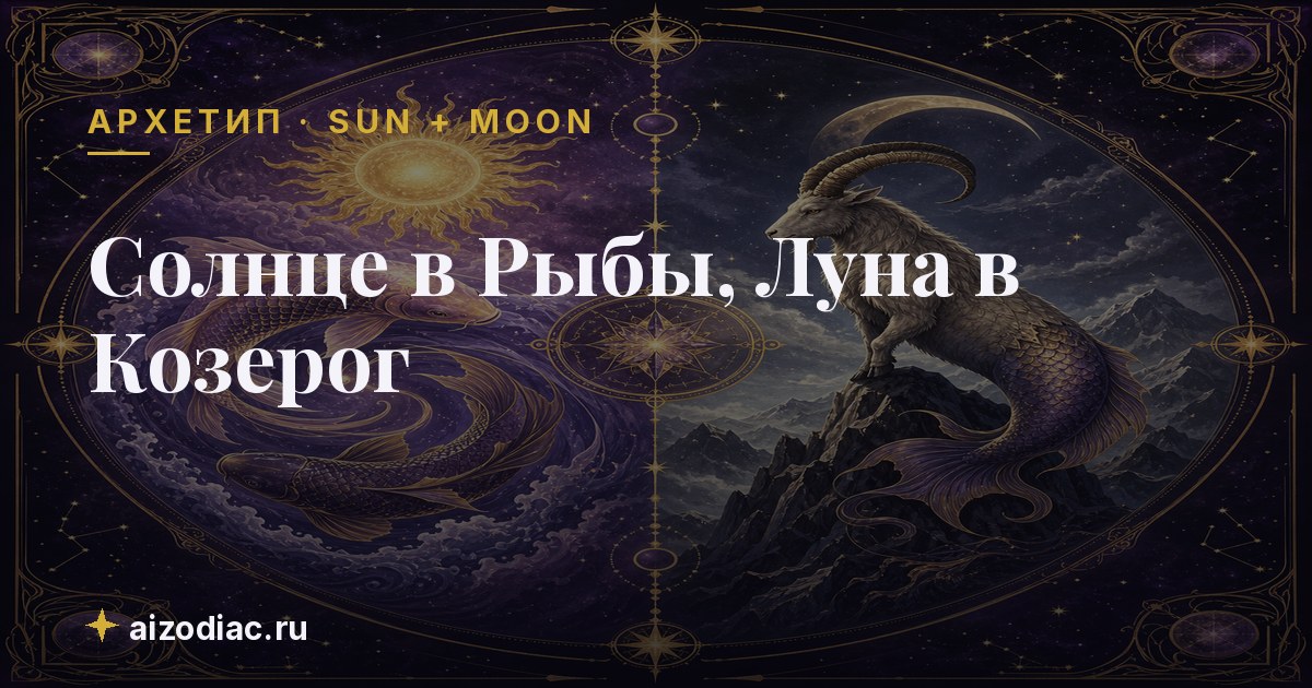 Солнце в Рыбы, Луна в Козерог — характер, любовь, работа