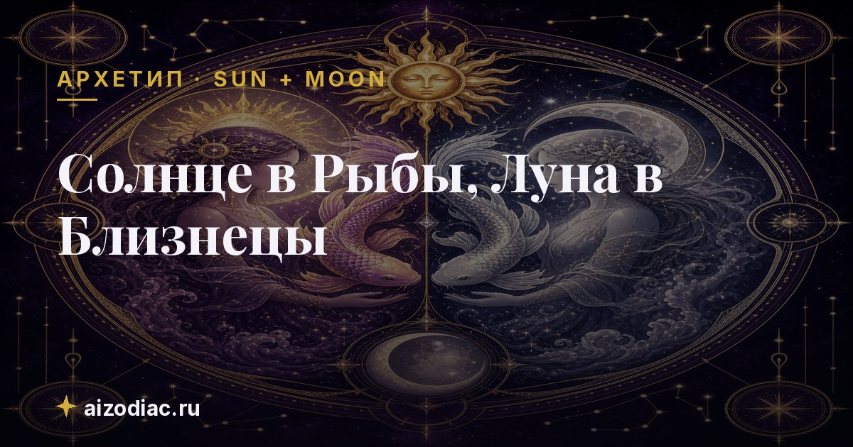 Солнце в Рыбы, Луна в Близнецы — характер, любовь, работа