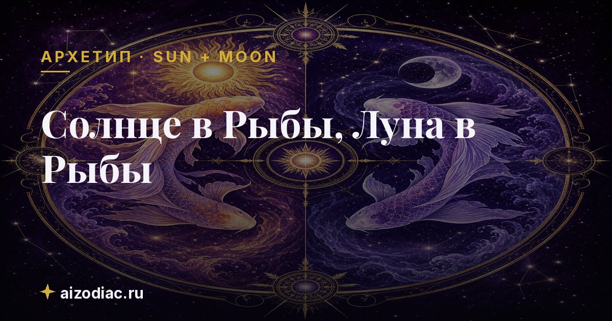 Солнце в Рыбы, Луна в Рыбы — характер, любовь, работа