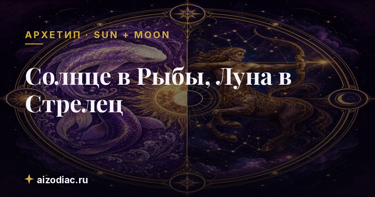 Солнце в Рыбы, Луна в Стрелец — характер, любовь, работа