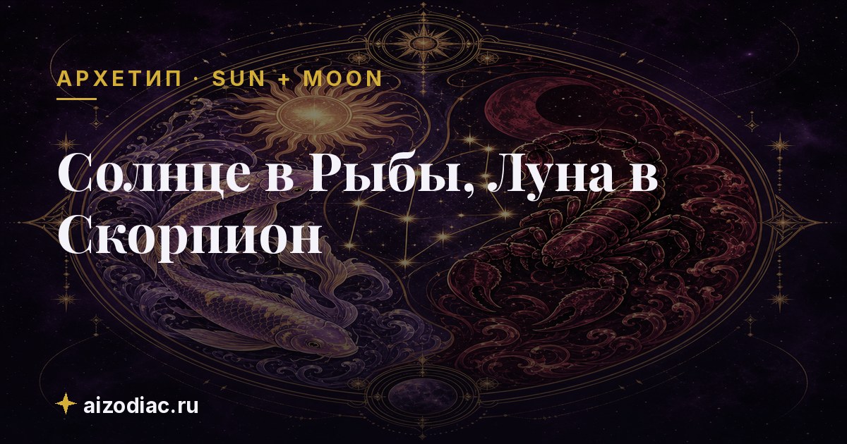 Солнце в Рыбы, Луна в Скорпион — характер, любовь, работа