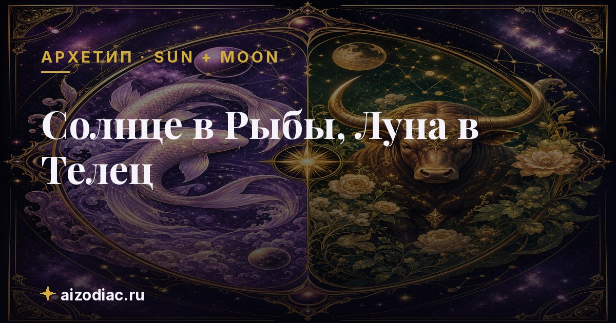 Солнце в Рыбы, Луна в Телец — характер, любовь, работа