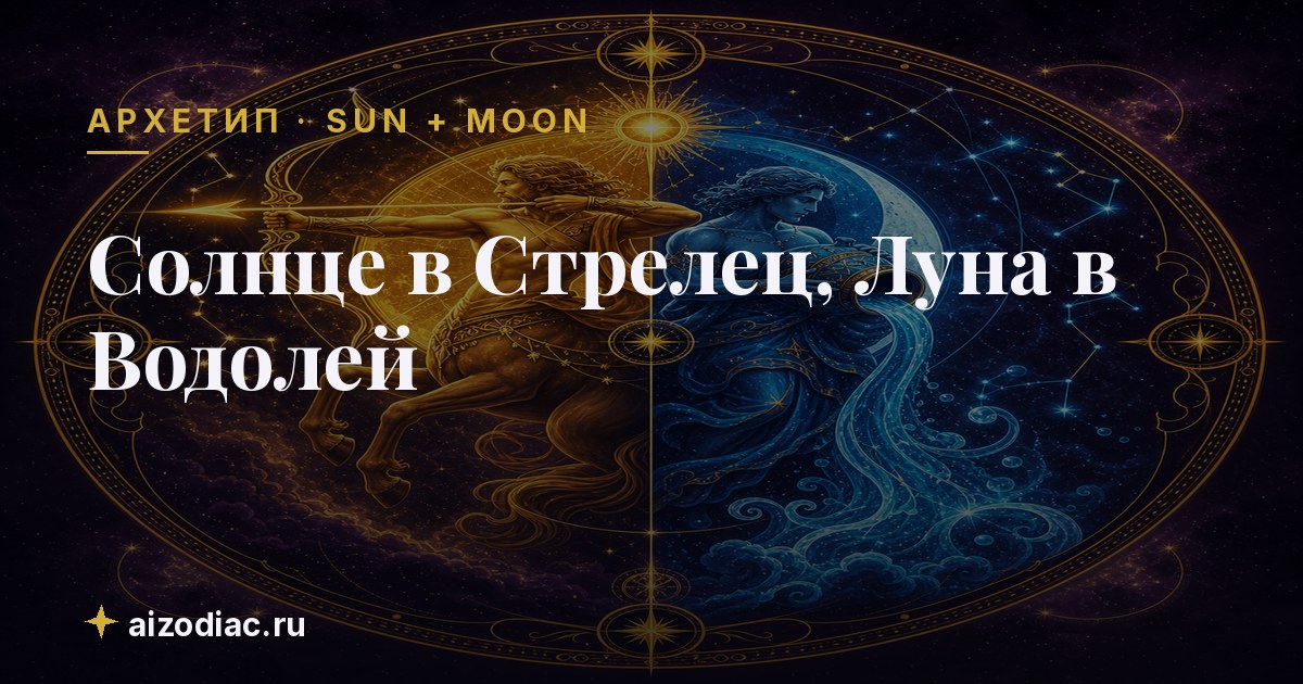 Солнце в Стрелец, Луна в Водолей — характер, любовь, работа