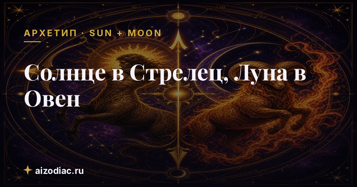 Солнце в Стрелец, Луна в Овен — характер, любовь, работа