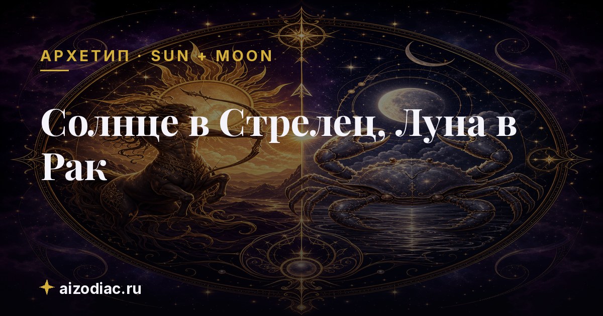 Солнце в Стрелец, Луна в Рак — характер, любовь, работа