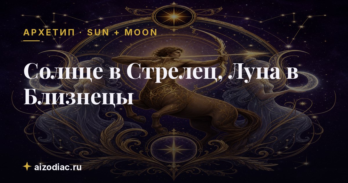 Солнце в Стрелец, Луна в Близнецы — характер, любовь, работа