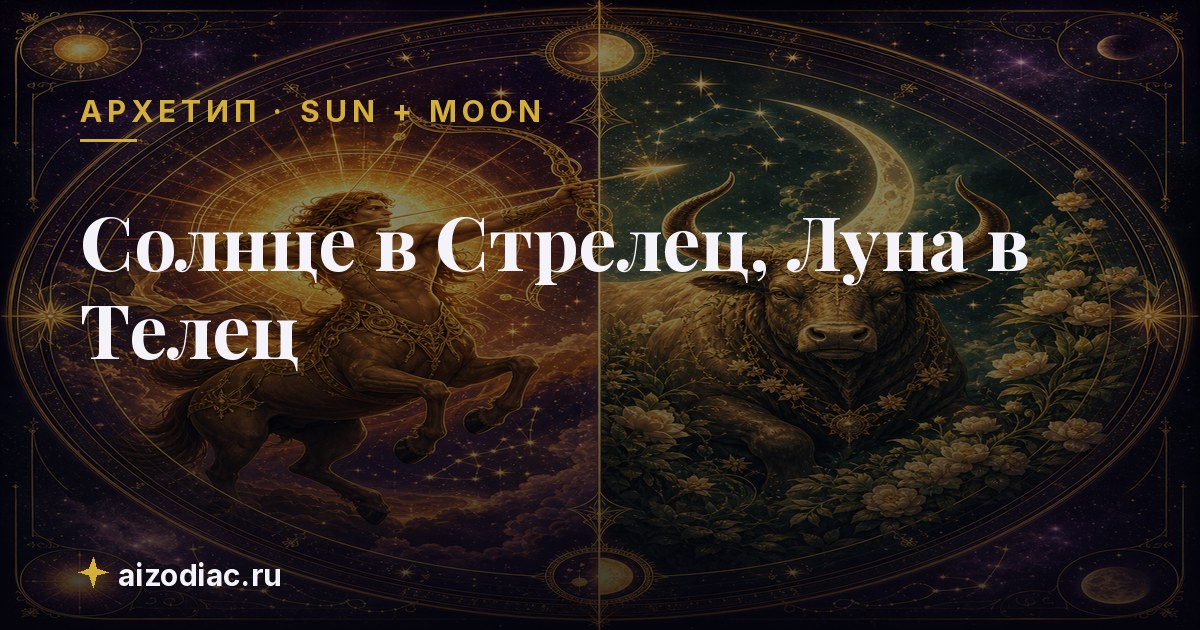 Солнце в Стрелец, Луна в Телец — характер, любовь, работа
