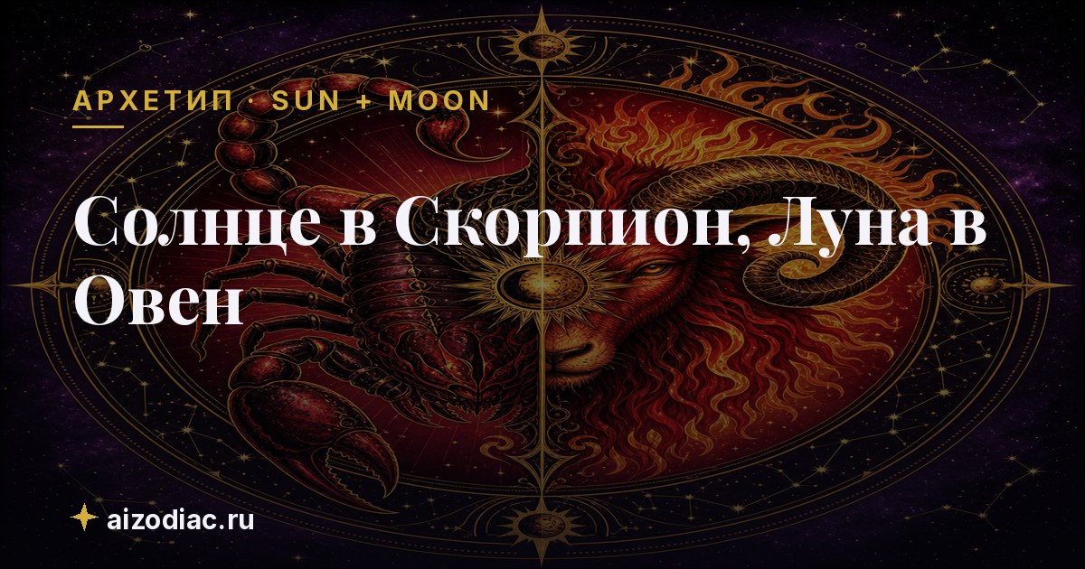 Солнце в Скорпион, Луна в Овен — характер, любовь, работа