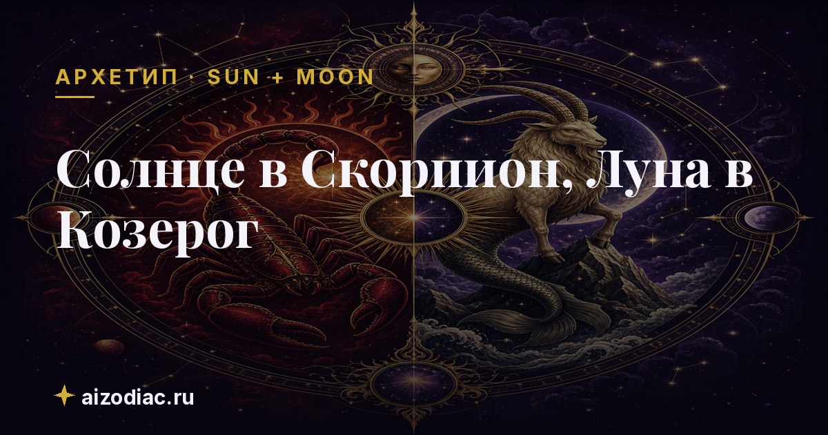 Солнце в Скорпион, Луна в Козерог — характер, любовь, работа