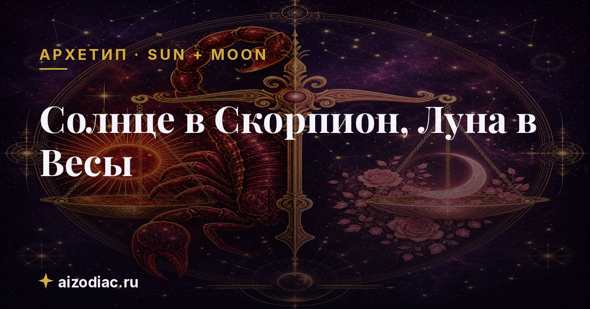 Солнце в Скорпион, Луна в Весы — характер, любовь, работа