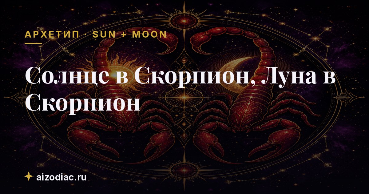 Солнце в Скорпион, Луна в Скорпион — характер, любовь, работа