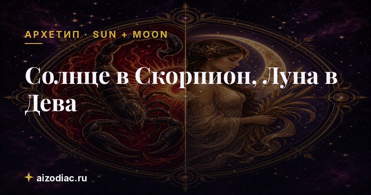 Солнце в Скорпион, Луна в Дева — характер, любовь, работа