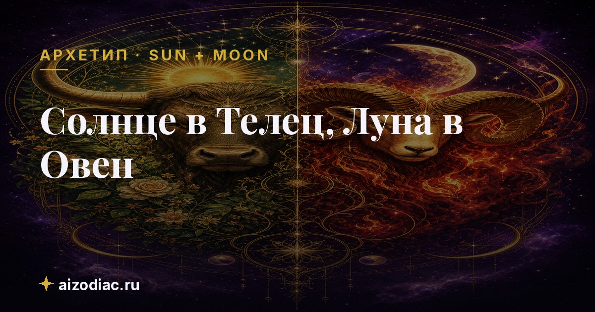 Солнце в Телец, Луна в Овен — характер, любовь, работа