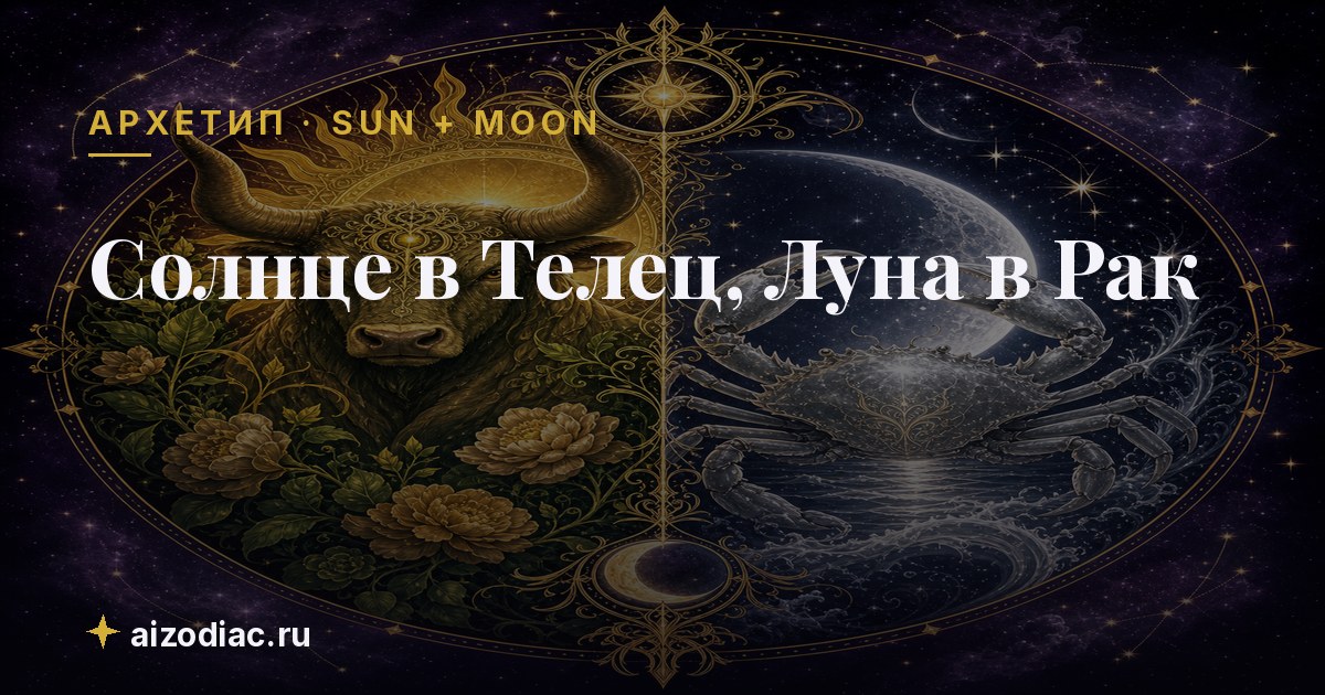 Солнце в Телец, Луна в Рак — характер, любовь, работа