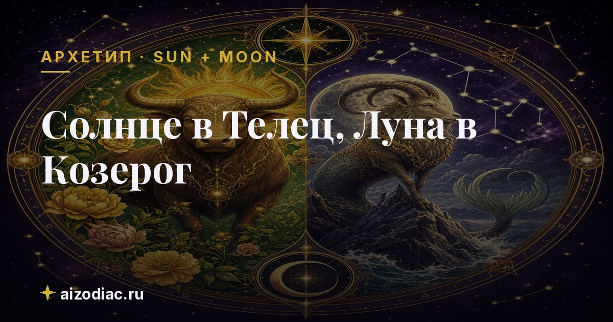 Солнце в Телец, Луна в Козерог — характер, любовь, работа