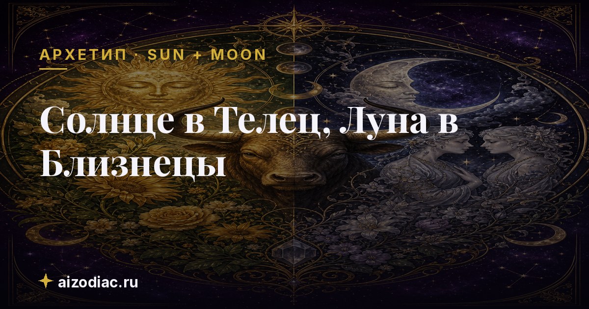 Солнце в Телец, Луна в Близнецы — характер, любовь, работа