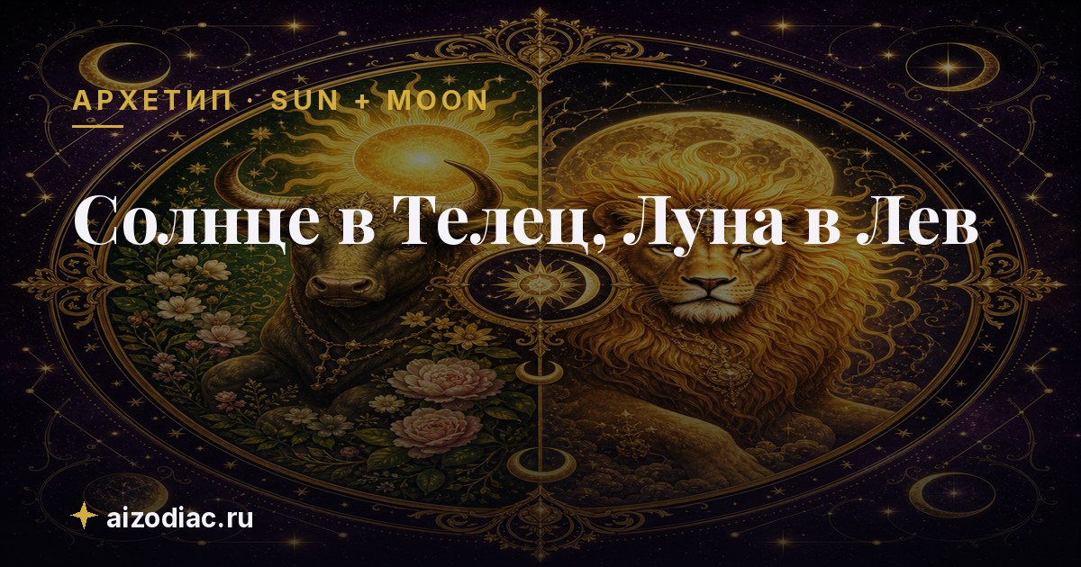 Солнце в Телец, Луна в Лев — характер, любовь, работа