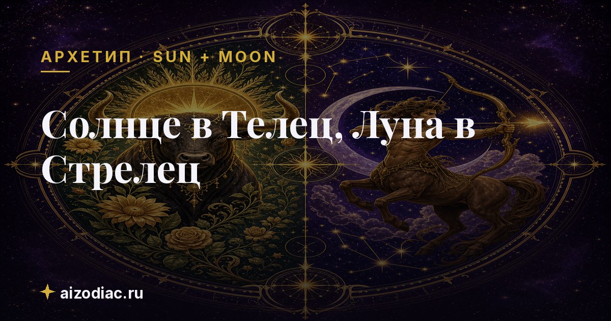 Солнце в Телец, Луна в Стрелец — характер, любовь, работа