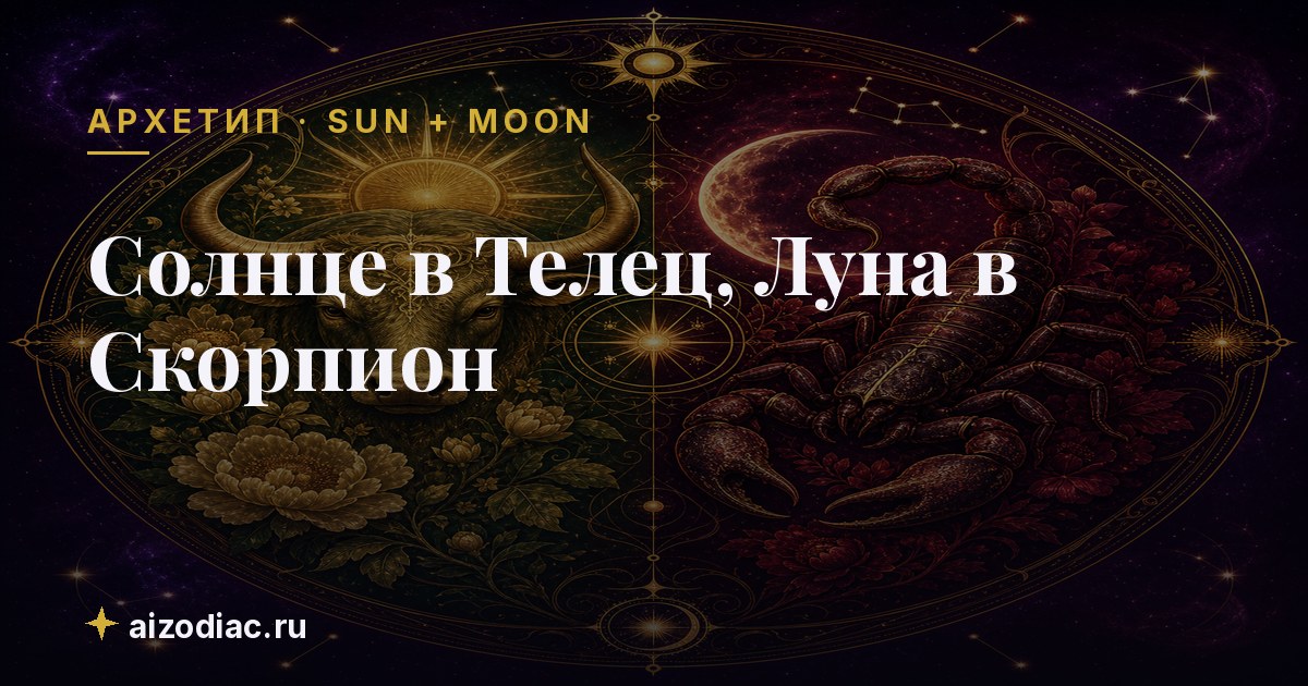 Солнце в Телец, Луна в Скорпион — характер, любовь, работа