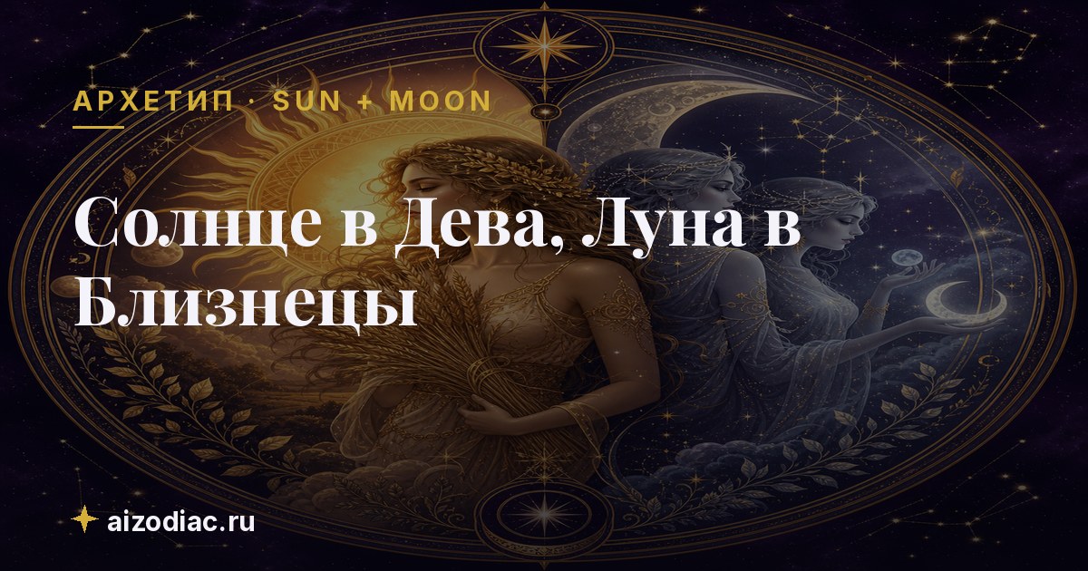 Солнце в Дева, Луна в Близнецы — характер, любовь, работа