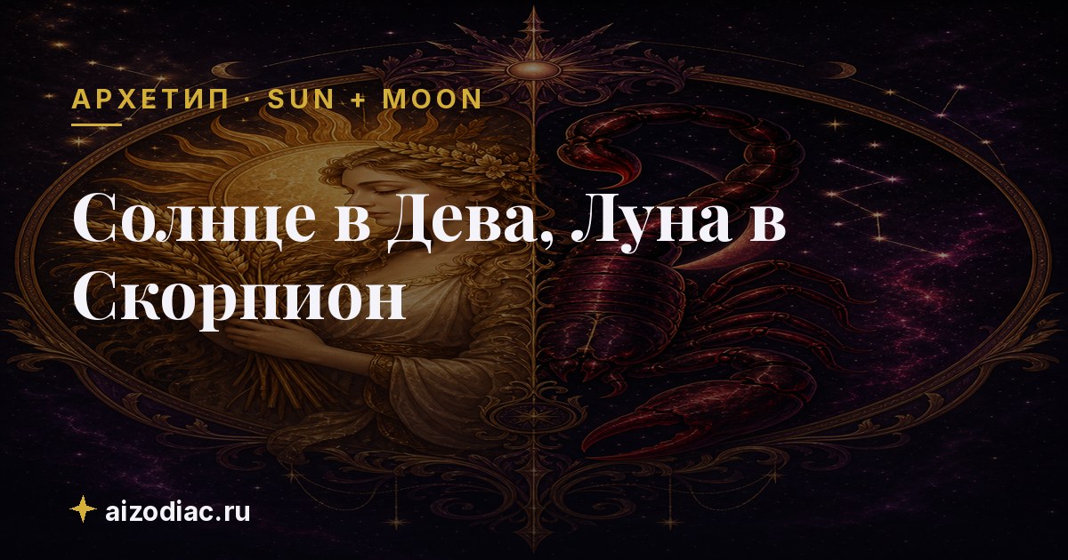 Солнце в Дева, Луна в Скорпион — характер, любовь, работа
