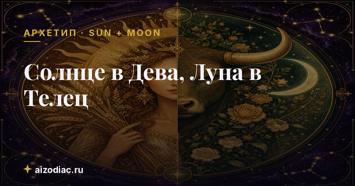 Солнце в Дева, Луна в Телец — характер, любовь, работа