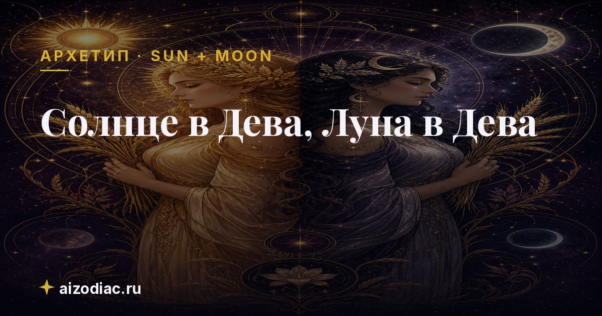 Солнце в Дева, Луна в Дева — характер, любовь, работа