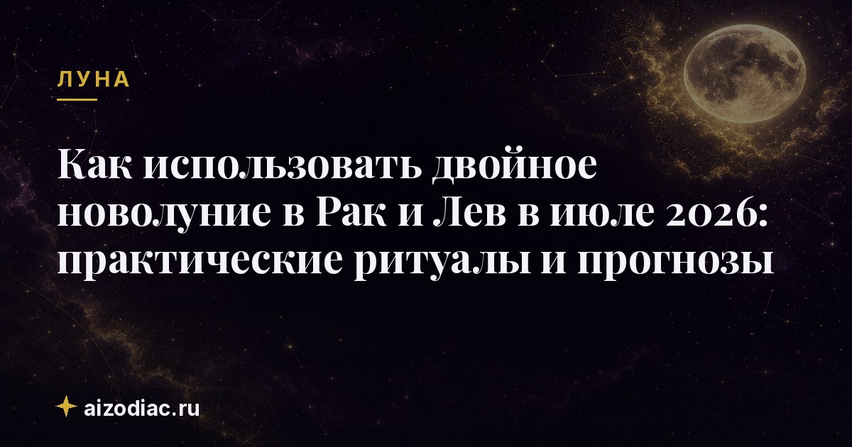 Как использовать двойное новолуние в Рак и Лев в июле 2026: практические ритуалы и прогнозы