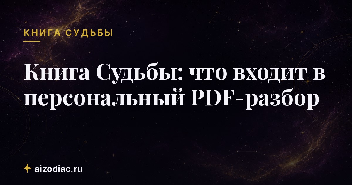Книга Судьбы: что входит в персональный PDF-разбор
