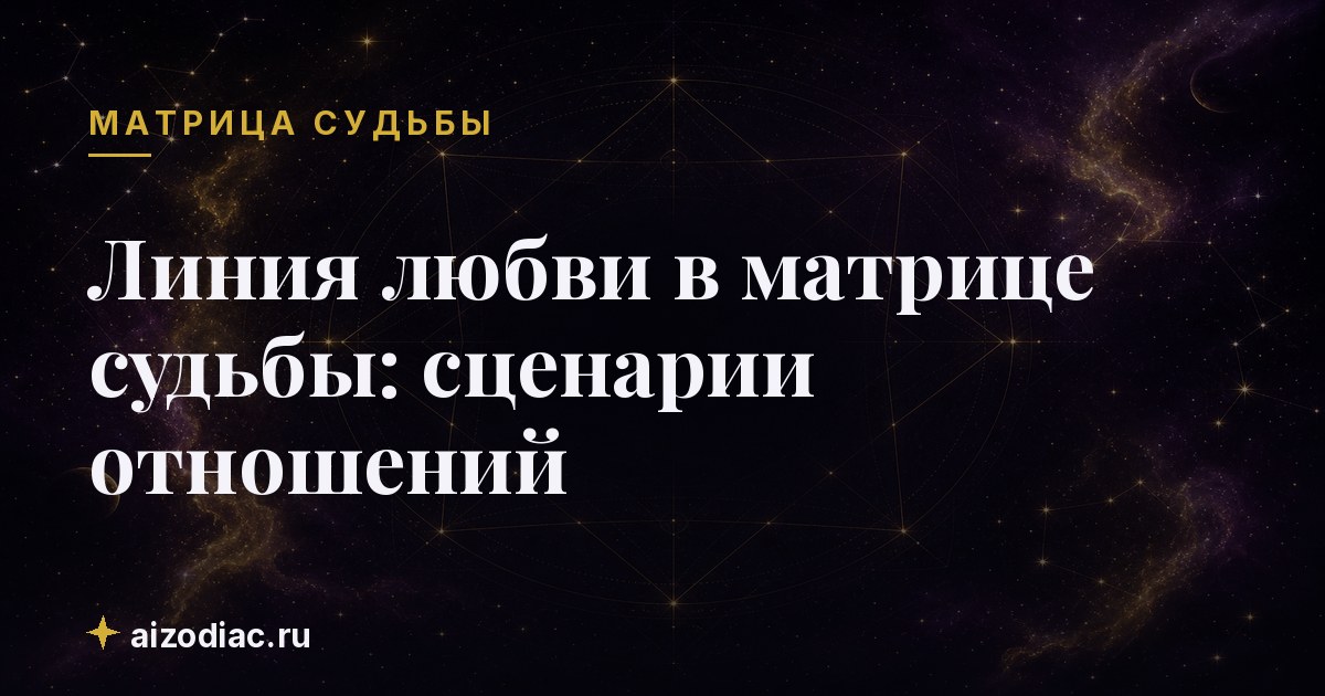Линия любви в матрице судьбы: сценарии отношений